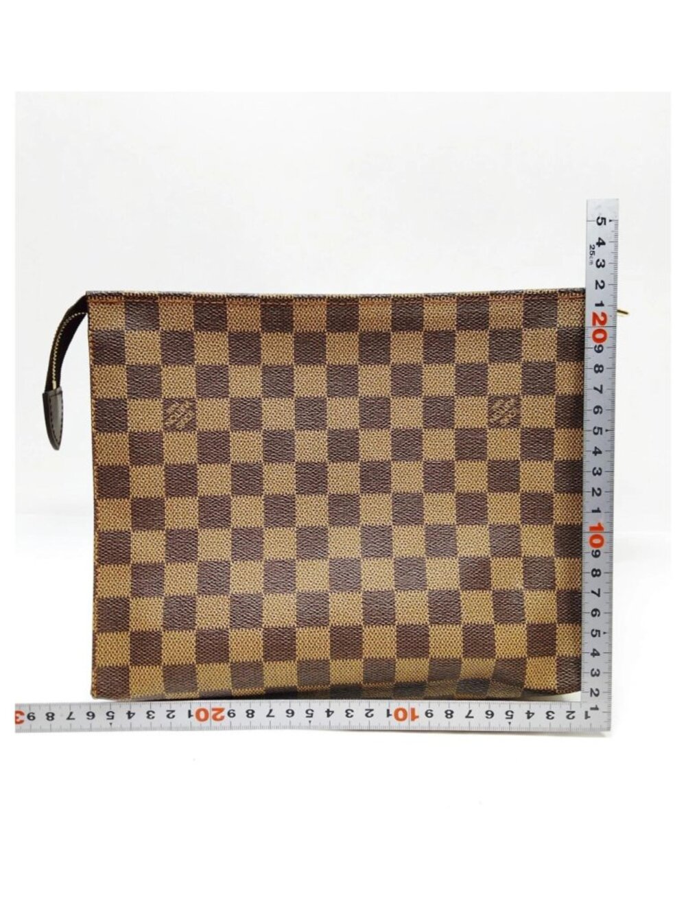 Authentic Louis Vuitton Damier Ebene Poche Toilette 26 Cosmetic Pouch Clutch Bag - Picture 3 of 15